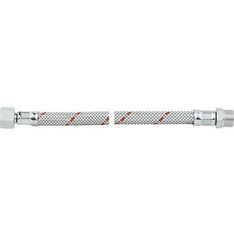Flexible de bruleur fioul avec ecrou-raccord 3/8" et nipple filete cylindrique 3/8" 1000mm (universel)"