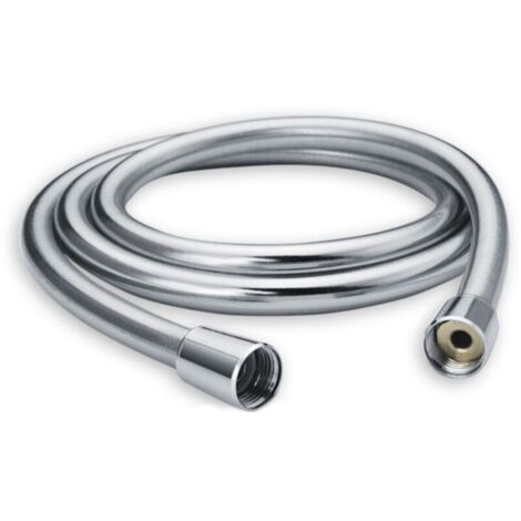 Flexible de douche 150 cm avec protection anti-torsion, flexible et résistant à la torsion, testé pour l'eau potable sous pression, argent
