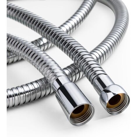Flexible de Douche 1.6 m, Avec Protection Anti-torsion, Grand Flexible Douche de 11 mm de Diamètre,Tuyau Douche de Rechange Haute Pression en Acier Inoxydable, Chromé