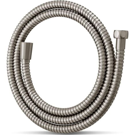 Flexible de Douche 1.6m,Avec protection Anti-Torsion,Inox Tuyau de Douche,Haute pression de remplacement Tuyau de Douche,Pour robinetterie de salle de bains,Nickel Brossé