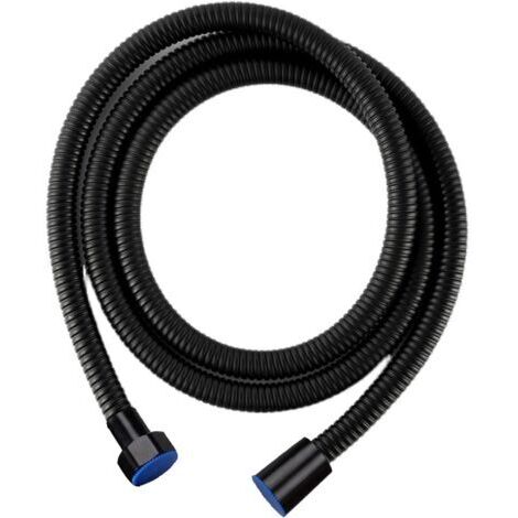 Flexible de Douche 2m Tuyau de Douche en Acier Inoxydable Flexible de Douche Universel Noir pour la Salle de Bain, Remplacement de la Connexion de la Douche, Arrosage de Jardin