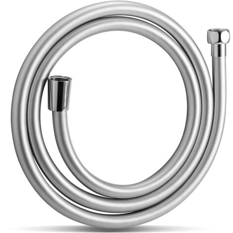 Flexible de Douche 2m,Avec protection Anti-Torsion,PVC Tuyau de Douche,Haute pression de remplacement Tuyau de Douche,Pour robinetterie de salle de bains,Argenté