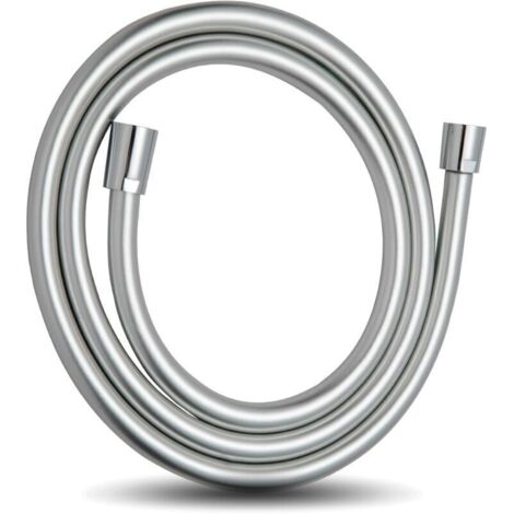 Flexible de Douche 3.0 m, Avec Protection Anti-torsion, Flexible Douche en PVC, Tuyau Douche haute Pression de Rechange, Pour Robinetterie de Salle de Bain, Argent