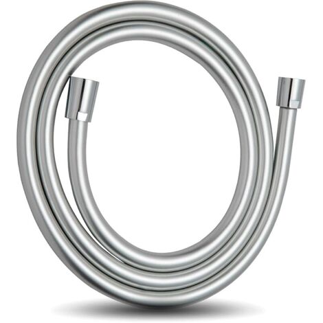 Flexible de Douche 3.0 m, Avec Protection Anti-torsion, Flexible Douche en PVC, Tuyau Douche haute Pression de Rechange, Pour Robinetterie de Salle de Bain, Argent