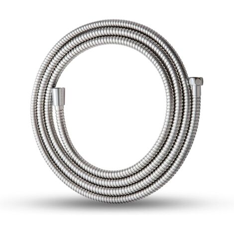 Flexible de Douche 3m, Tuyau Douche avec Protection Anti-Torsion, Flexible Douche en Acier Inoxydable, Universel G1/2", pour Robinetterie de Salle de Bains, Remplacement Tuyau de Douche, Argent