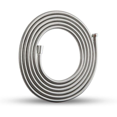 Flexible de Douche 5m, Tuyau Douche avec Protection Anti-Torsion, Flexible Douche en Acier Inoxydable, Universel G1/2", pour Robinetterie de Salle de Bains, Remplacement Tuyau de Douche, Argent