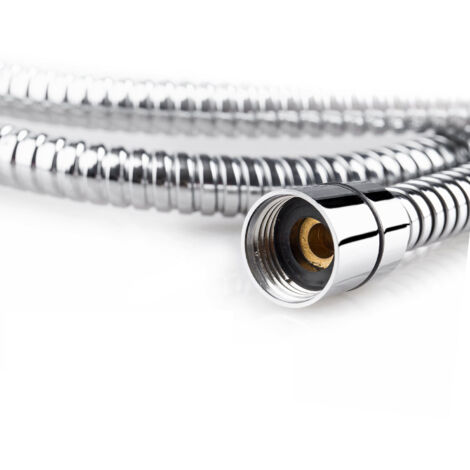 Flexible de douche de 1,5 mètre, universel pour eau chaude et froide haute pression, tressé en acier inoxydable, avec embout en cuivre électroplaqué et double verrouillage.