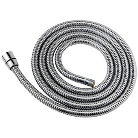 Flexible de douche de 2 m en acier inoxydable, anti-torsion, avec coussinet en cuir.