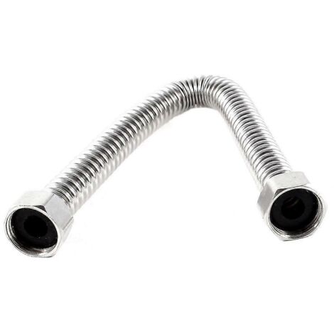 Flexible de douche en acier inoxydable 19 mm, 30 cm, argent
