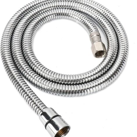 Flexible de douche en acier inoxydable 304, diamètre 6,35 mm (1/4"), 1,5 m, avec douchette haute pression.