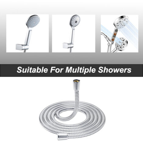 Flexible de douche en acier inoxydable de 1,6 mètre, raccord à embout en cuivre, tuyau de douche antidéflagrant crypté, flexible de pommeau de douche haute pression étanche