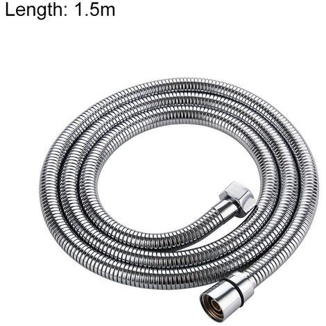 Flexible de Douche en acier Inoxydable Tuyau de Douche chromé Anti-torsion Double Agrafage 1,5m