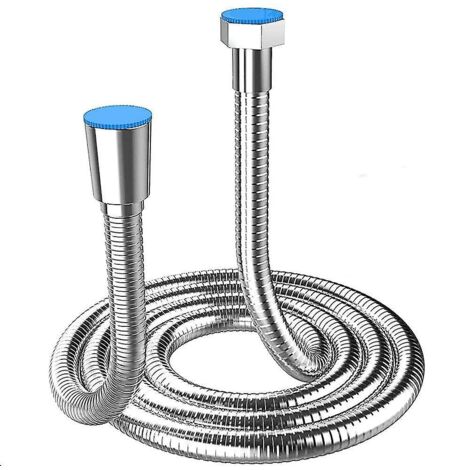Flexible de douche extra-long de 5 m en acier inoxydable avec raccord en laiton massif, universel, anti-éclatement, finition chromée. (-AquaForge)