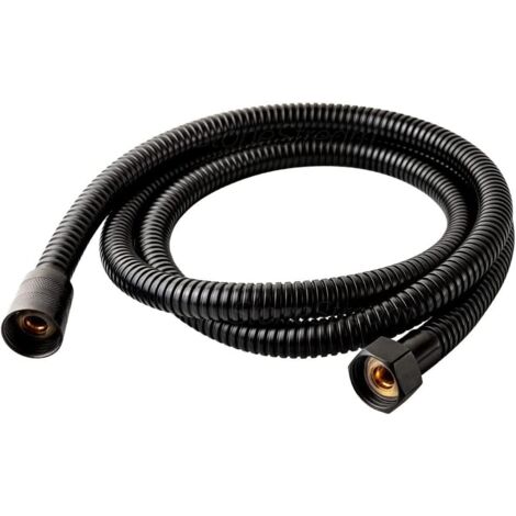 Flexible de douche inoxydable renforcé 2 m noir anti-éclatement salle de bain