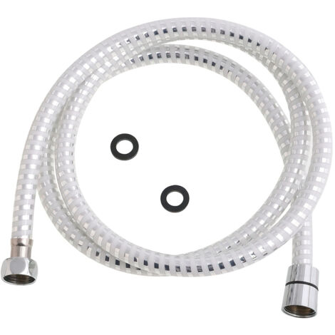 Flexible de douche PVC blanc/argenté 2,00 mètres