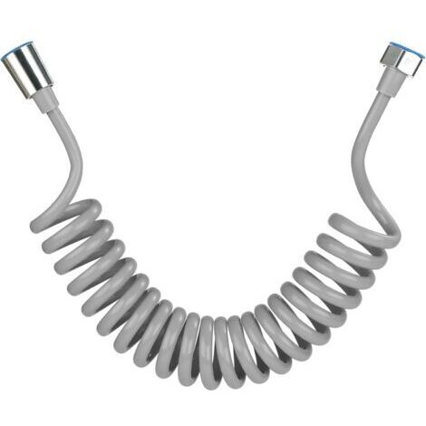 Flexible de douche,Tuyau de douche en mousse avec bouchon en cuivre, tuyau à ressort télescopique, flexible rétractable pour douchette, WC et bidet(3M Gris)