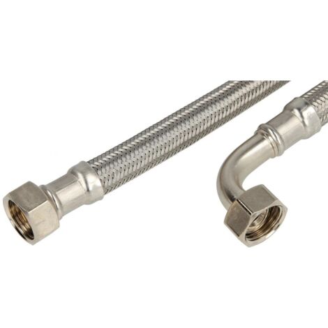 Flexible de raccordement inox 1500 mm écrou 1/2’’ x écrou 1/2’’ coude 90°