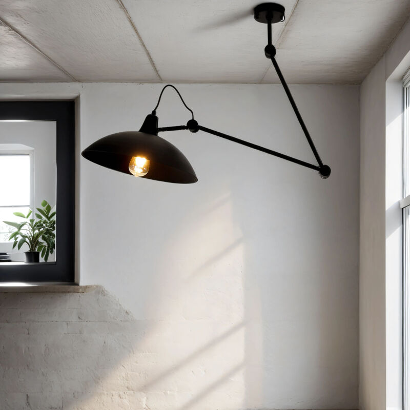 Lichterlebnisse - Flexible Deckenleuchte höhenverstellbar für Wohnzimmer - Schwarz