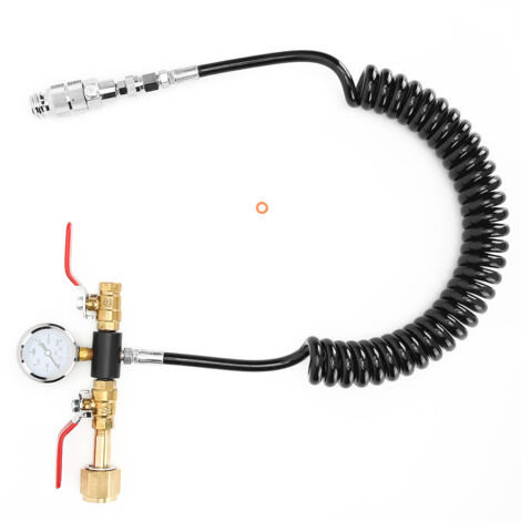Flexible Double Valve CO2 Hose with 3000psi Gauge Kit W21.8-14 for Soda Stream