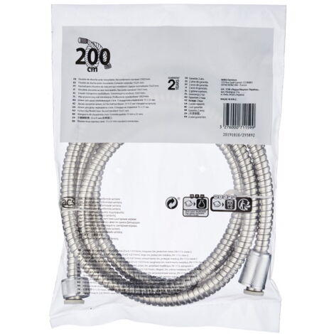 Flexible douche simple agrafage, 2m chrome