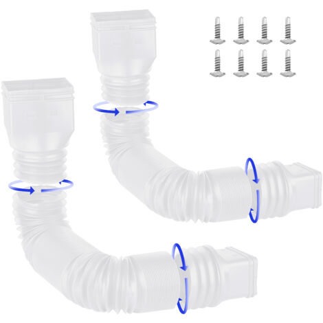 Flexible Fallrohrverlängerung, flexibles Modell mit eingespritzter PP-Endkappe, 2-teilig (braun/weiß/grün/schwarz) zum Fundamentschutz