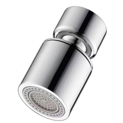 Flexible Faucet Head, 360 Degree Function, Dual Function Water Aerator, 2 Spray Types, Sieve Head, Silver
