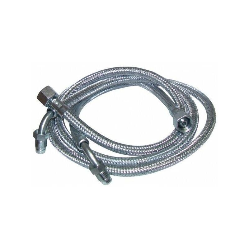 Flexible fioul - F3/8"x M1/4" à bague coudé 90° lg 900mm (2 pcs) - F3/8"x M1/4" à bague coudé 90° lg 900mm (2 pcs)