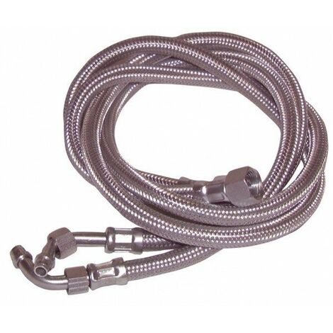 Flexible fioul - F3/8"x F12/100 à bague coudé 45° lg 1000mm (2pcs) - F3/8"x F12/100 à bague coudé 45° lg 1000mm (2pcs)