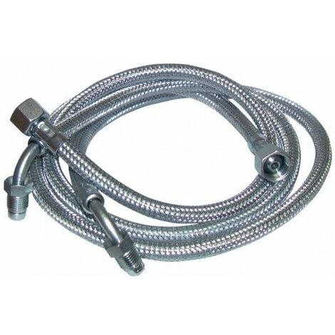 Flexible fioul - F3/8"x M1/4" à bague coudé 90° lg 900mm (2 pcs) - F3/8"x M1/4" à bague coudé 90° lg 900mm (2 pcs)