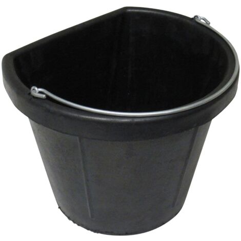 Flexible Flat Sided Water Bucket 17L (Horse Feed Rubber Equestrian Handle Stable)