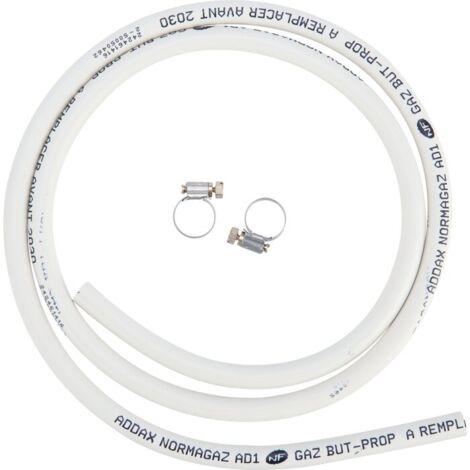 Flexible gaz butane propane 1,5 m – Tuyau flexible conforme norme NF XP D 36-110 – Colliers de serrage inclus – Usage domestique – Eurogaz