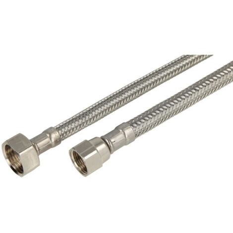 Flexible inox DN8 150 mm écrou 3/8’’ x écrou 1/2’’