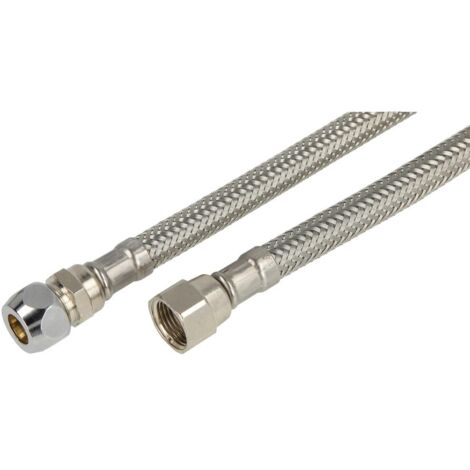 Flexible inox DN8 200 mm raccord diam. 10 mm x écrou 3/8''
