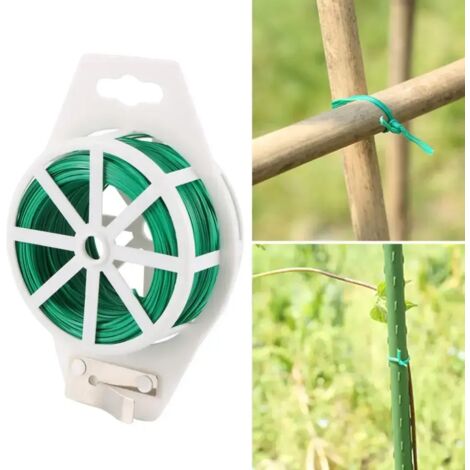 Flexible Kabelbinder 20m Efeu-Blumen Gartenbefestigung grün