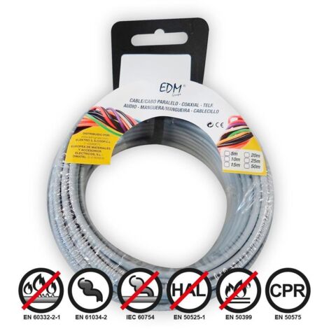 Flexible Kabeltrommel, 2,5 mm, grau, halogenfrei, 5 m