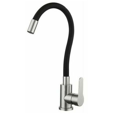 Flexible Kitchen Faucet High Spout With Free Rotation Flexible Sink Mixer Brass Chrome And Single Hole Hot And Cold Water Sink Faucet Black