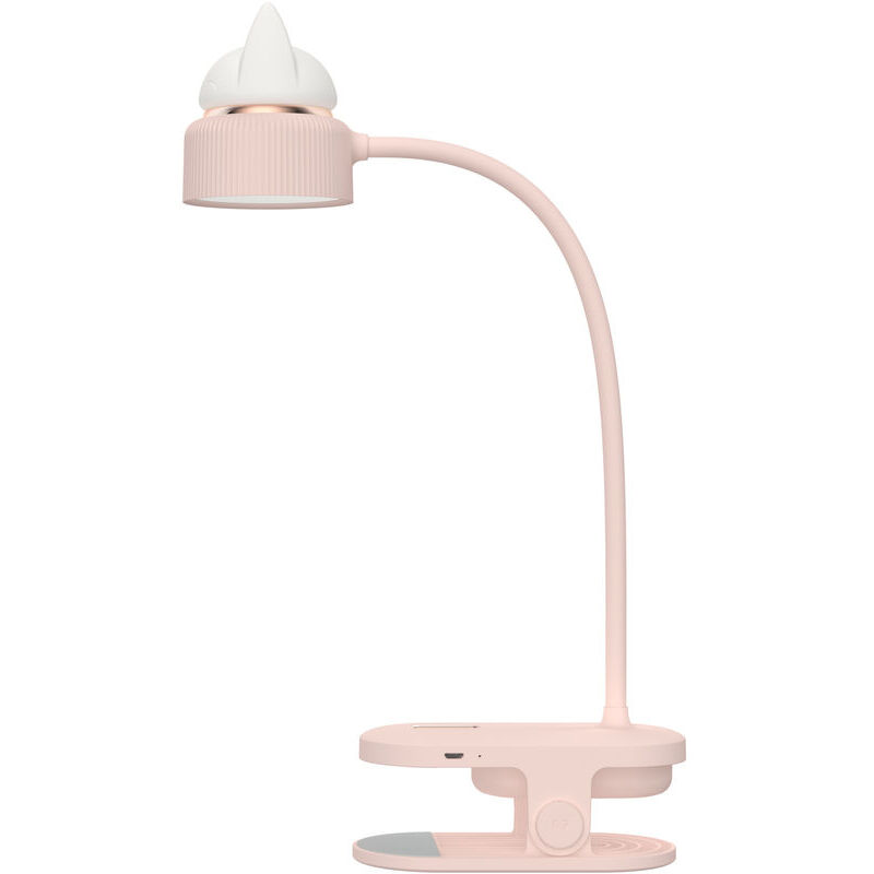 Image of Flexible Klemmlampe mit Nachtlicht / Mit usb aufladbarem Akku / led Leselampe und Leselicht - Rosa