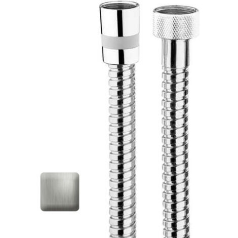 Flexible laiton 200cm double agrafage 1/2” x 1/2” FF Nickel satiné Doppia Aggraffatura - Bossini A03045E094