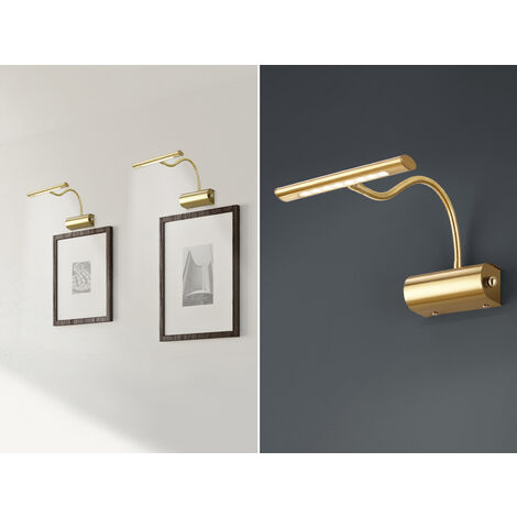 Flexible LED Bilderleuchte CURTIS Messing matt, Drehdimmer
