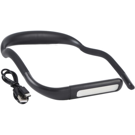 Flexible LED-Leselampe, Helligkeit und Farbe einstellbar, freihändig, ideal für Camping und Reparaturen, Farbe: Schwarz.