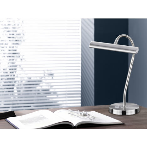 Flexible LED Schreibtischleuchte CURTIS Silber matt, 4-Stufen Dimmer