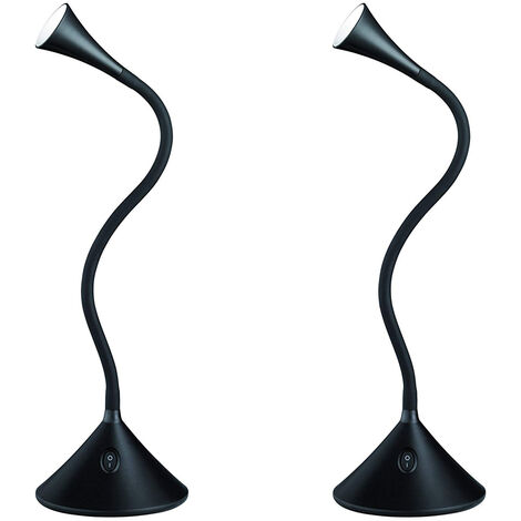 Flexible LED Schreibtischleuchten 2er SET in Schwarz, auch Wandmontage möglich
