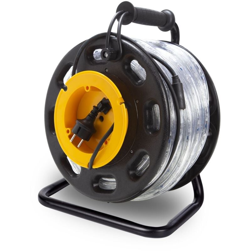 HQ-Power Guirlande lumineuse led flexible sur enrouleur, éclairage de sécurité pour professionnels, 6500 °k 2850 lm, pour chantiers, cages