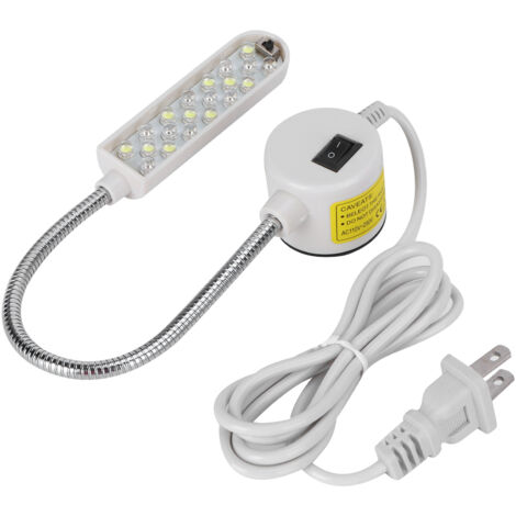 Flexible magnetische LED-Nähmaschinenleuchte, 20 LEDs, 110–250 V, Arbeitsleuchte