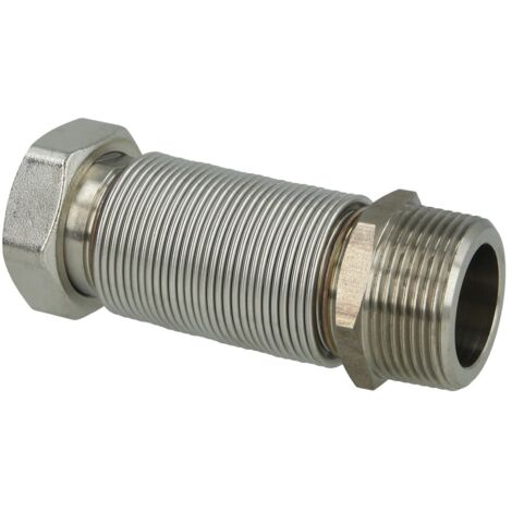 Flexible ondulé inox, extensible de 105 à 210mm, Ø32mm MF1''1/4