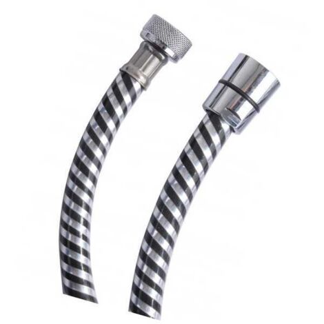 Flexible para duchas de PVC plateado negro/cromo 150