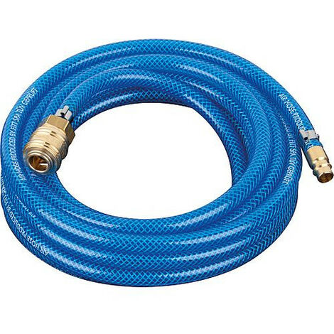 Flexible pneumatique avec raccords (Accouplement et douille a enficher) L :  5 m/9x13mm/20 bar - bleu
