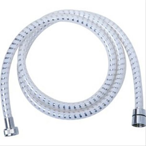 Flexible PVC décor annelé, semi-lisse, blanc chromé, 1,5m FF1/2