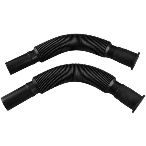 Flexible PVC Water Pipe, Flexible PVC Kitchen Bathroom Sink Drain Hose, 2Pcs Basin Drain Pipe Wash Basin Sink Drain Hose Black
