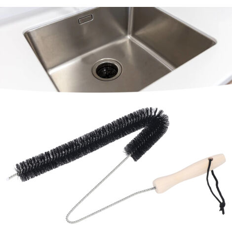 Flexible Reinigungsbürste für Rohre und Kanäle – Griff aus Verbundholz und 27 cm langer Edelstahldraht – multifunktional für Wäschetrockner, Kühlschränke und Haushaltsgeräte